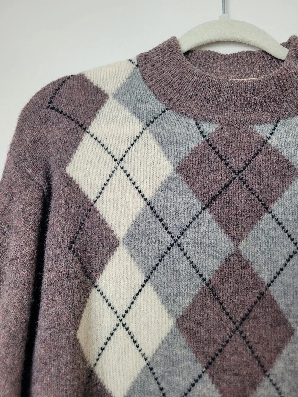 Vintage Kwon Shing Wool Argyle Sweater Preppy Academia Grandpacore Large
